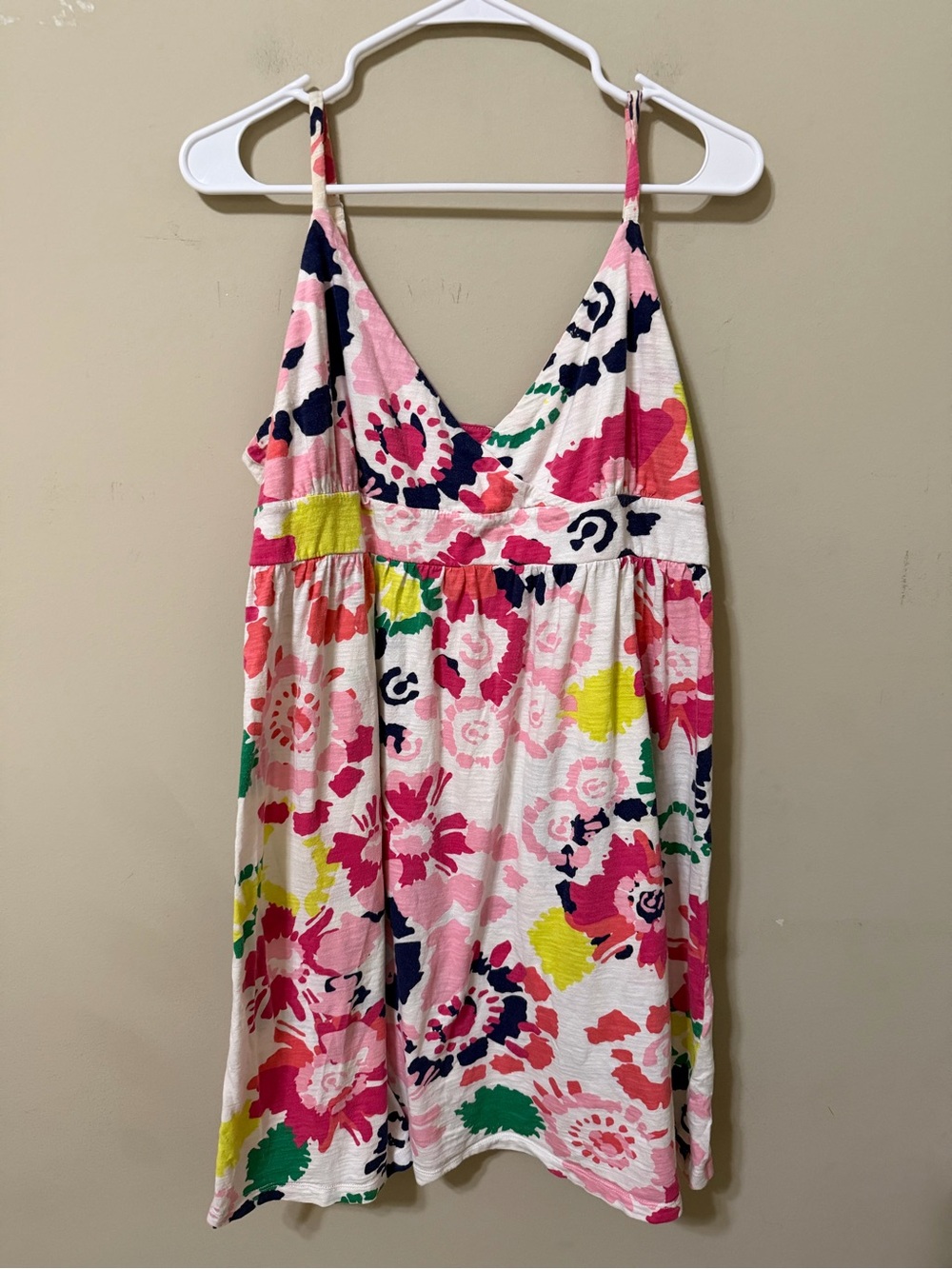Old Navy Floral Spaghetti-Strap Mini Dress in Pink and Navy xl vintage 2009 flaw